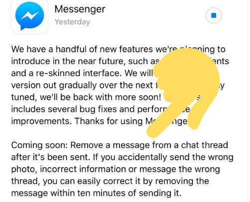 Facebook Messenger Delete Sent Messages Feature