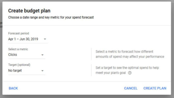 Google Budget Planner Forecasting Tool
