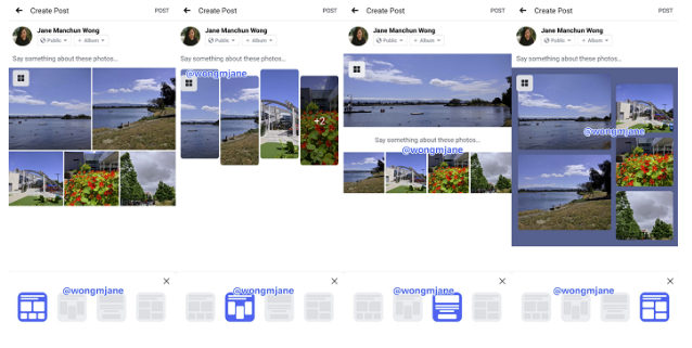 Facebook Tests New Photo Layout Options 