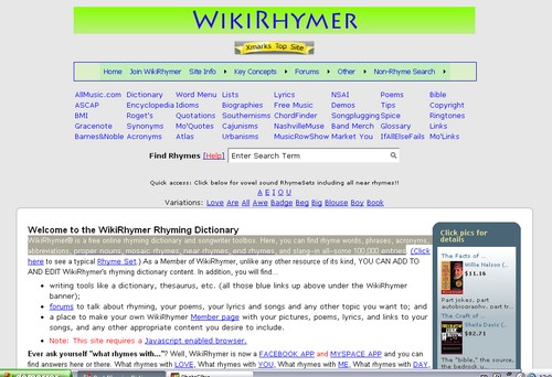 Online Rhyming Dictionaries